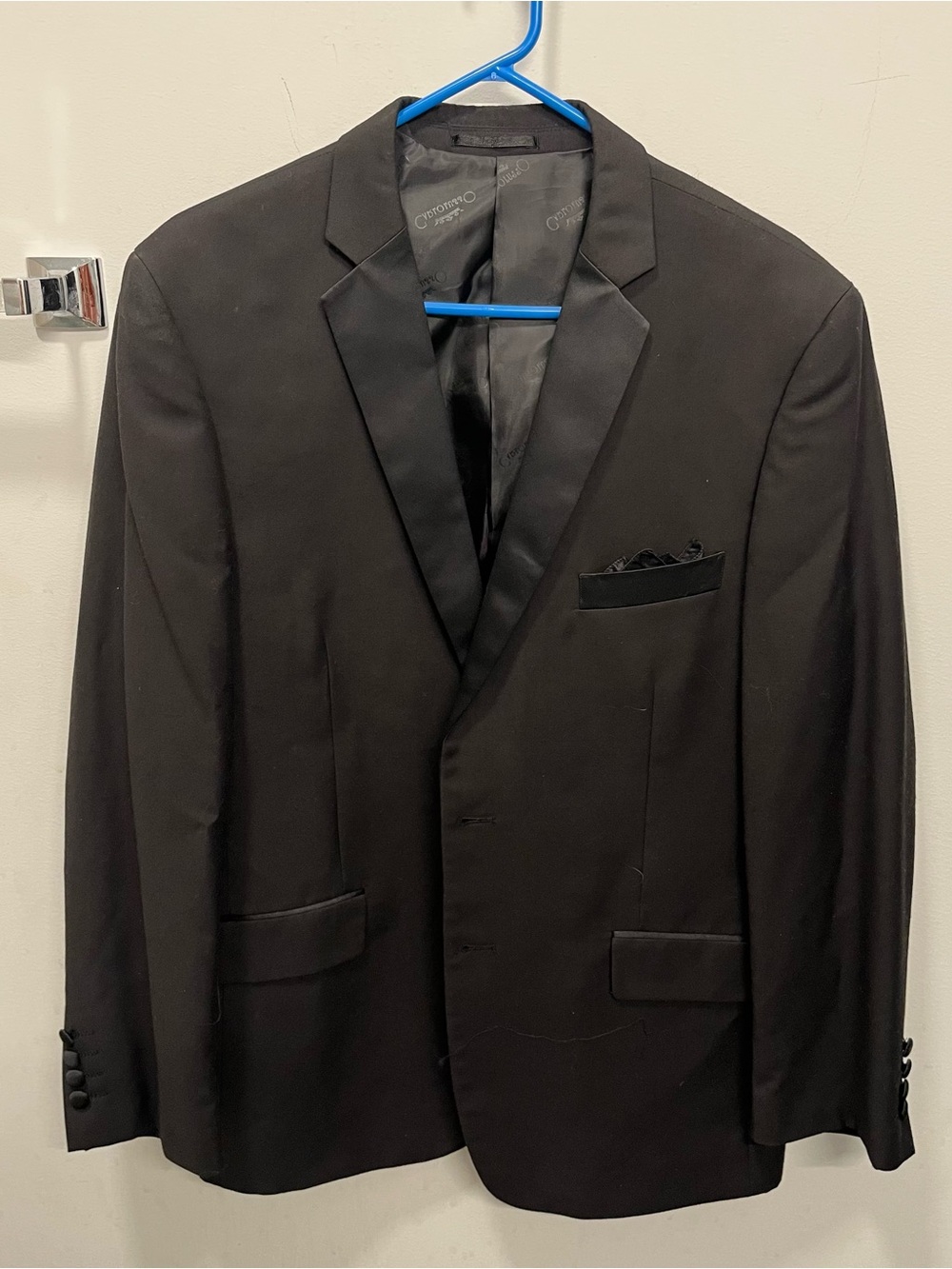 Carlo Lusso Black Formal Blazer Single-Breasted Suit Jacket 150 Thread Count